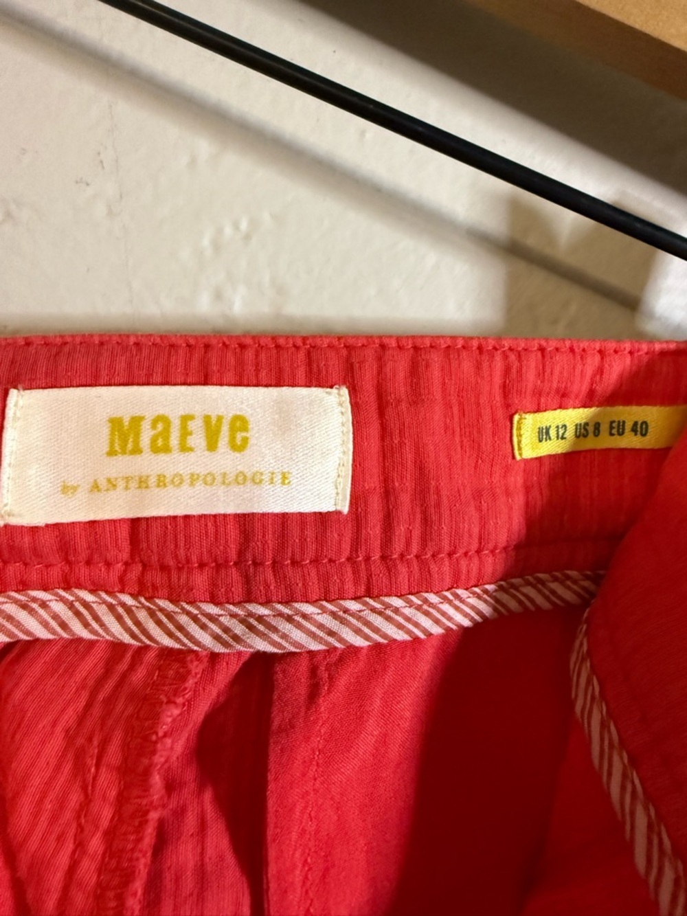 Maeve x Anthro Gauze Boyfriend Shorts Size 8 Flat Front Pocket Textured Side Zip - Picture 4 of 6